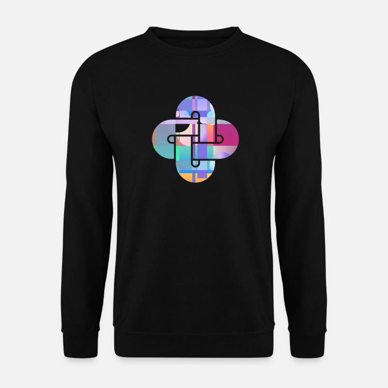 Prismatisches Kreuzmosaik - Unisex Pullover - Schwarz