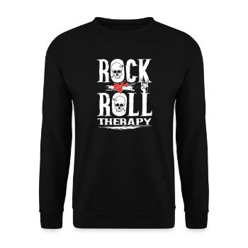 Rock n Roll therapy - Unisex Pullover - Schwarz - Vorne - Alina (178cm) & Michal (187cm)