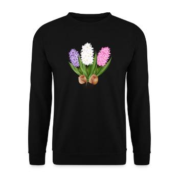 Hand-drawn hyacinths - Unisex Sweatshirt - black - Front - Alina (178cm) & Michal (187cm)