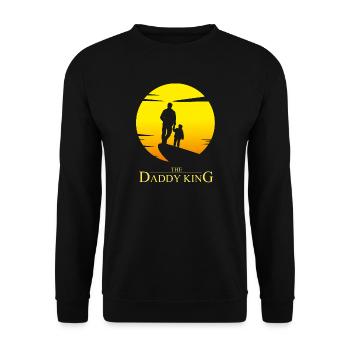 The Daddy King - Daddy Parody Humor - Unisex Sweatshirt - black - Front - Alina (178cm) & Michal (187cm)