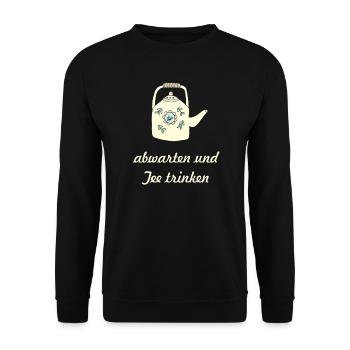 teetrinken - Unisex Pullover - Schwarz - Vorne - Alina (178cm) & Michal (187cm)