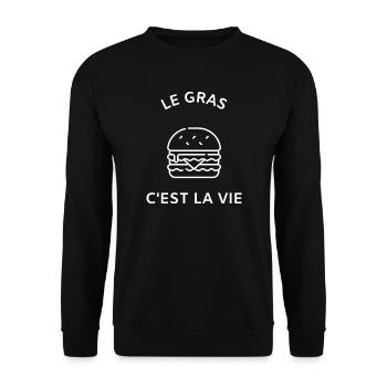 Le gras c'est la vie - Sweat-shirt Unisexe - noir - Devant - Alina (178cm) & Michal (187cm)