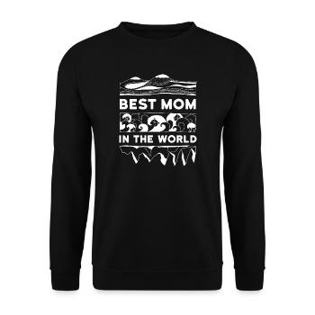 Best Mom in the world! Mom - Unisex Sweatshirt - black - Front - Alina (178cm) & Michal (187cm)