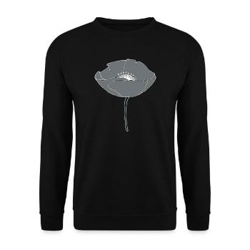 mohnblume grau - Unisex Pullover - Schwarz - Vorne - Alina (178cm) & Michal (187cm)