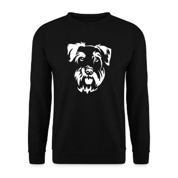 Miniature Schnauzer Head "Black Edition" - Unisex Sweatshirt - black - Front - Alina (178cm) & Michal (187cm)