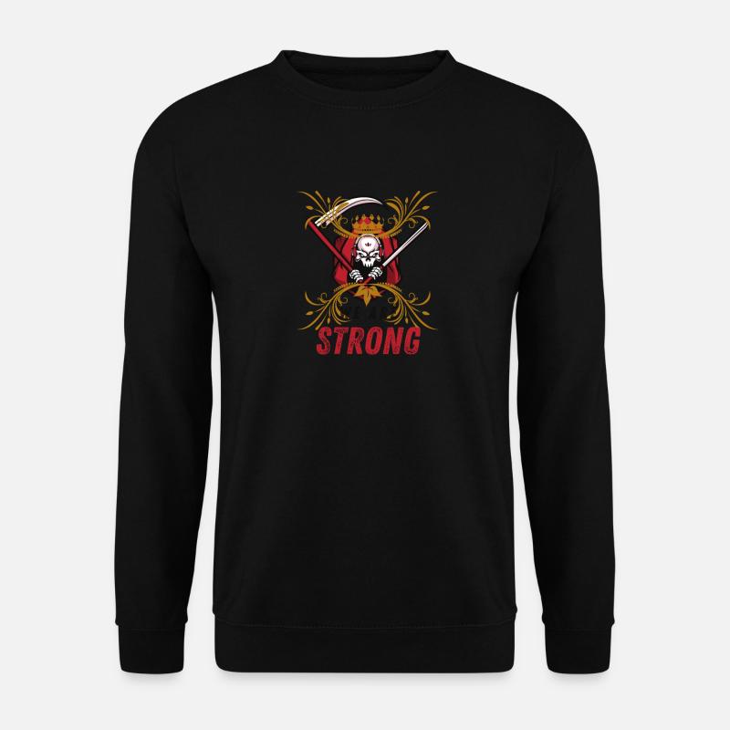 Skelett Krieger mit Krone - Unisex Pullover - Schwarz