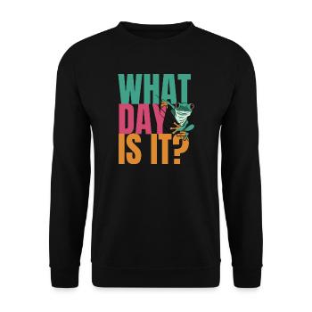 Wednesday my Dudes Day Frog Meme - Unisex Pullover - Schwarz - Vorne - Alina (178cm) & Michal (187cm)