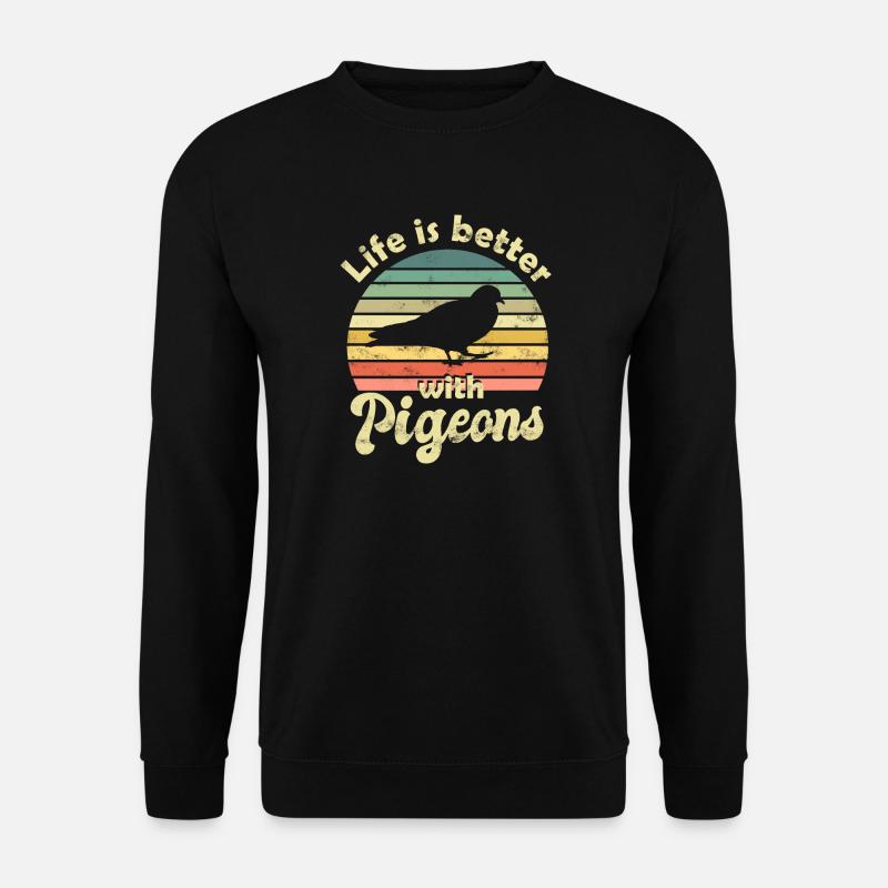 Taube Tauben - Unisex Pullover - Schwarz