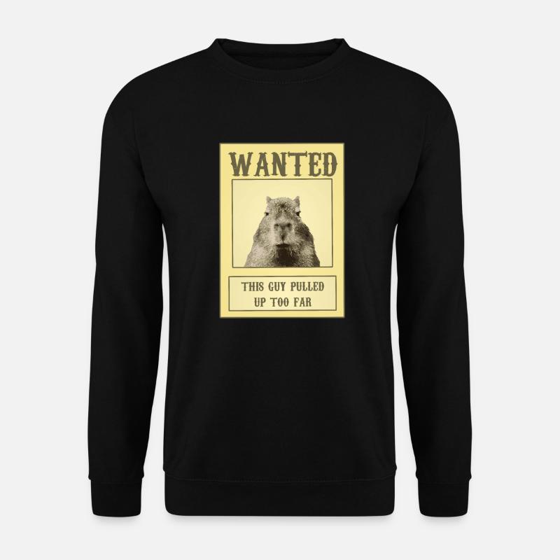 Gesuchtes Poster Capybara Ok Ich ziehe Meme hoch - Unisex Pullover - Schwarz