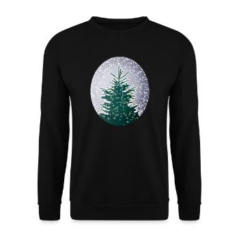 illuminated Christmas tree in the snow - Unisex Sweatshirt - black - Front - Alina (178cm) & Michal (187cm)