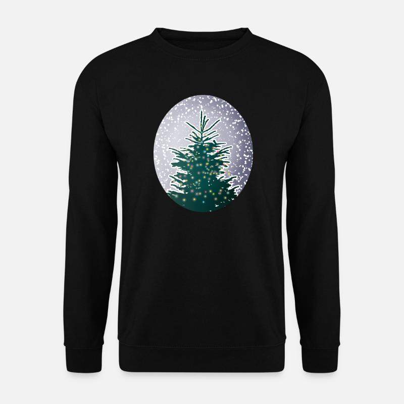 illuminated Christmas tree in the snow - Unisex Sweatshirt - black