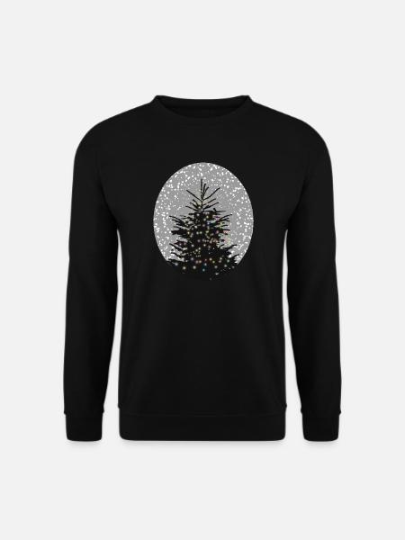 beleuchteter Weihnachtsbaum im Schnee - Unisex Pullover - Schwarz