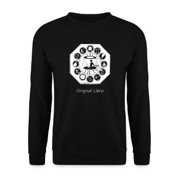 Sternzeichen Waage 002 weiß - Unisex Pullover - Schwarz - Vorne - Alina (178cm) & Michal (187cm)