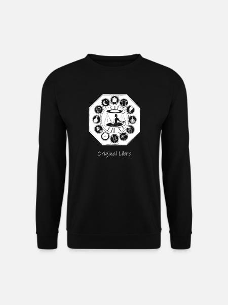 Sternzeichen Waage 002 weiß - Unisex Pullover - Schwarz