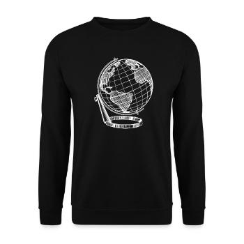 perfekter Globus Weiß Reise Erde - Unisex Pullover - Schwarz - Vorne - Alina (178cm) & Michal (187cm)