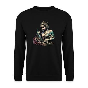 Bouddha DJ - Sweat-shirt Unisexe - noir - Devant - Alina (178cm) & Michal (187cm)