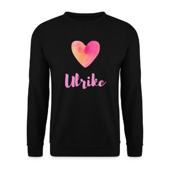 Ulrike Rosa Herz Feminines Mädchen Outfit Tee - Unisex Pullover - Schwarz - Vorne - Alina (178cm) & Michal (187cm)
