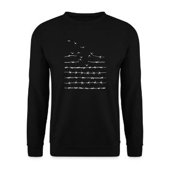 Befreien Sie sich (dunkel) - Unisex Pullover - Schwarz - Vorne - Alina (178cm) & Michal (187cm)
