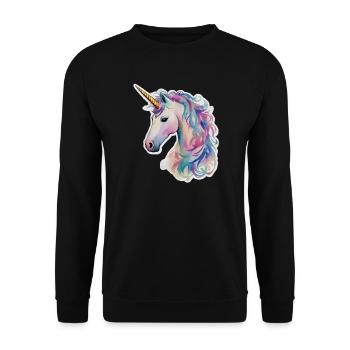 Unicorn - Unisex Sweatshirt - black - Front - Alina (178cm) & Michal (187cm)