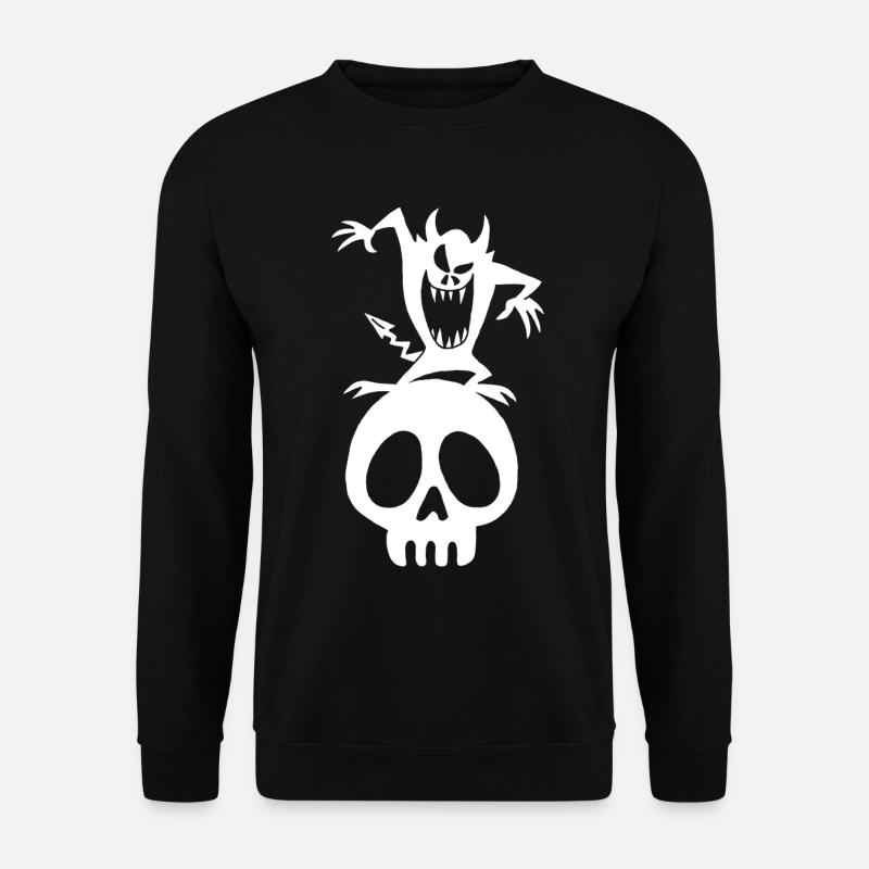 Crâne et démon blanc - Sweat-shirt Unisexe - noir