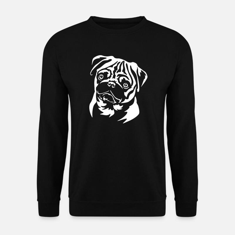 Mops Kopf "Black Edition" - Unisex Pullover - Schwarz