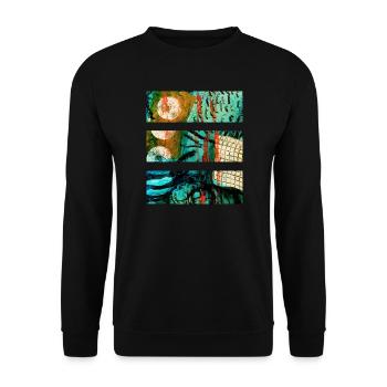 Paysage abstrait aux couleurs vives - Sweat-shirt Unisexe - noir - Devant - Alina (178cm) & Michal (187cm)