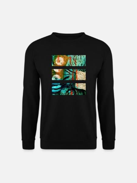 Abstrakte Landschaft mit leuchtenden Farben - Unisex Pullover - Schwarz