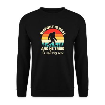 Bigfoot est réel et il a essayé de manger mon - Sweat-shirt Unisexe - noir - Devant - Alina (178cm) & Michal (187cm)