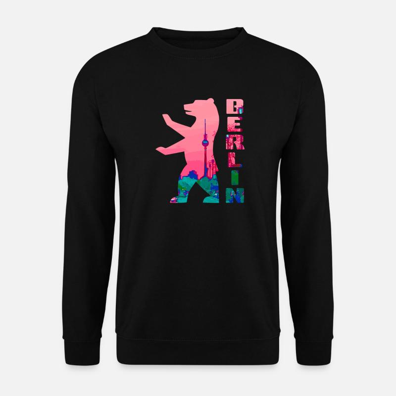Silhouette de néon d’ours de Berlin - Sweat-shirt Unisexe - noir