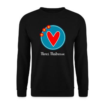 GELIEBTE. VIELEN DANK. DANKE, HERRIN - Unisex Pullover - Schwarz - Vorne - Alina (178cm) & Michal (187cm)