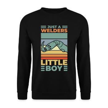 Just a little welder boy - Unisex Sweatshirt - black - Front - Alina (178cm) & Michal (187cm)