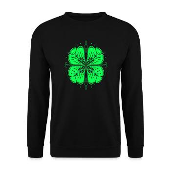 Klee St Patricks Day Kleeblatt - Unisex Pullover - Schwarz - Vorne - Alina (178cm) & Michal (187cm)