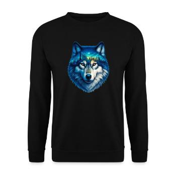 Loup - Sweat-shirt Unisexe - noir - Devant - Alina (178cm) & Michal (187cm)