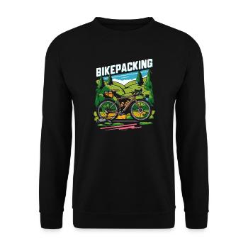 Bikepacking Adventure Scene - Unisex Sweatshirt - black - Front - Alina (178cm) & Michal (187cm)