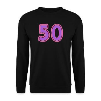 50. 50 YEARS. 50th ANNIVERSARY. 50TH ANNIVERSARY. - Unisex Sweatshirt - black - Front - Alina (178cm) & Michal (187cm)