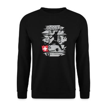 Fußball Schweiz Spieler Team Turnier Collage icon - Unisex Pullover - Schwarz - Vorne - Alina (178cm) & Michal (187cm)
