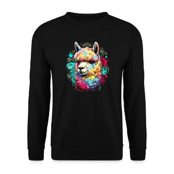 Alpaca - Unisex Sweatshirt - black - Front - Alina (178cm) & Michal (187cm)