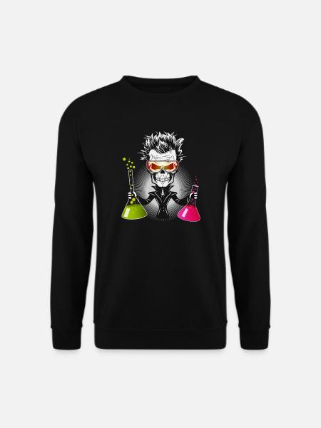 Skull als düsterer Wissenschaftler im Labor - Unisex Pullover - Schwarz