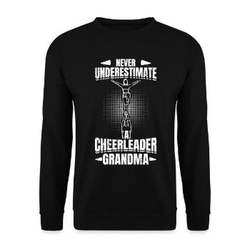 Never Underestimate Cheerleader Grandma - Unisex Sweatshirt - black - Front - Alina (178cm) & Michal (187cm)