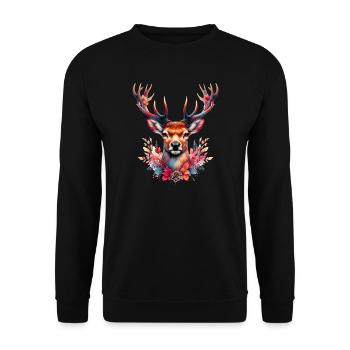 Deer - Unisex Sweatshirt - black - Front - Alina (178cm) & Michal (187cm)