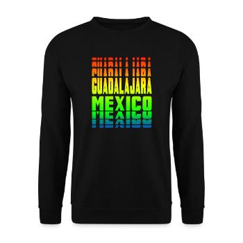 Guadalajara Mexiko Regenbogen Design - Unisex Pullover - Schwarz - Vorne - Alina (178cm) & Michal (187cm)