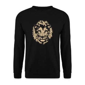 Lion Portrait Nature Nature Animal Symbole Graphique - Sweat-shirt Unisexe - noir - Devant - Alina (178cm) & Michal (187cm)