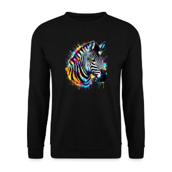 Zèbre - Sweat-shirt Unisexe - noir - Devant - Alina (178cm) & Michal (187cm)