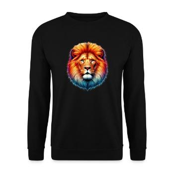 Lion - Unisex Sweatshirt - black - Front - Alina (178cm) & Michal (187cm)