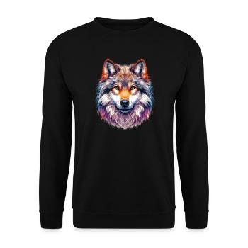 Wolf - Unisex Sweatshirt - black - Front - Alina (178cm) & Michal (187cm)