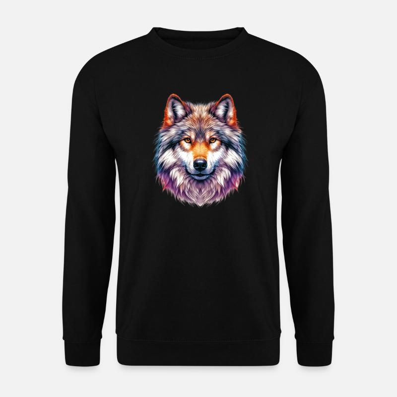Wolf - Unisex Pullover - Schwarz