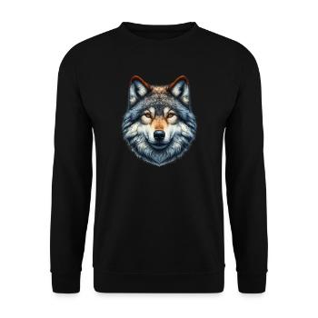 Wolf - Unisex Sweatshirt - black - Front - Alina (178cm) & Michal (187cm)