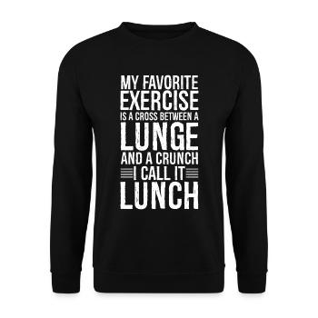 My Favorite Exercise Is A Cross Between A Lunge - Unisex Pullover - Schwarz - Vorne - Alina (178cm) & Michal (187cm)