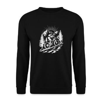 MTB Mountain Bike - Unisex Sweatshirt - black - Front - Alina (178cm) & Michal (187cm)