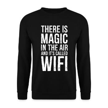there is magic in the air - Unisex Sweatshirt - black - Front - Alina (178cm) & Michal (187cm)